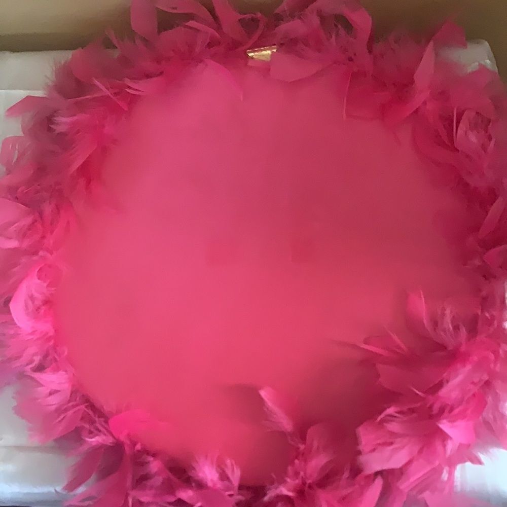 Pink Feather Round Mirror - Picture 6 of 8